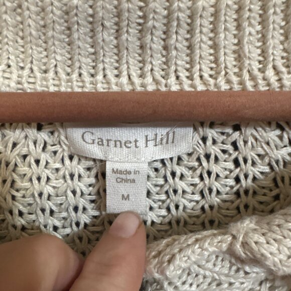 Garnet Hill Womens Button-Front Knit Cardigan Sweater M Linen & Organic Cotton B - Picture 3 of 6